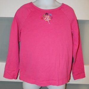 Hanna Andersson Pink LS Flower Embroidered Shirt Size 110 (5) Girl's READ BELOW